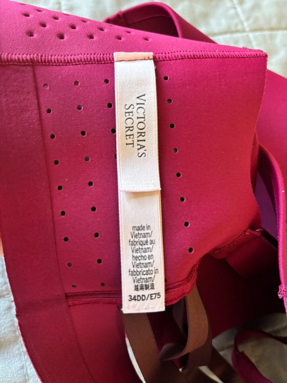 Victoria's Secret Featherweight Max Front Close Sports Bra 34DD Campari Red - Picture 5 of 6